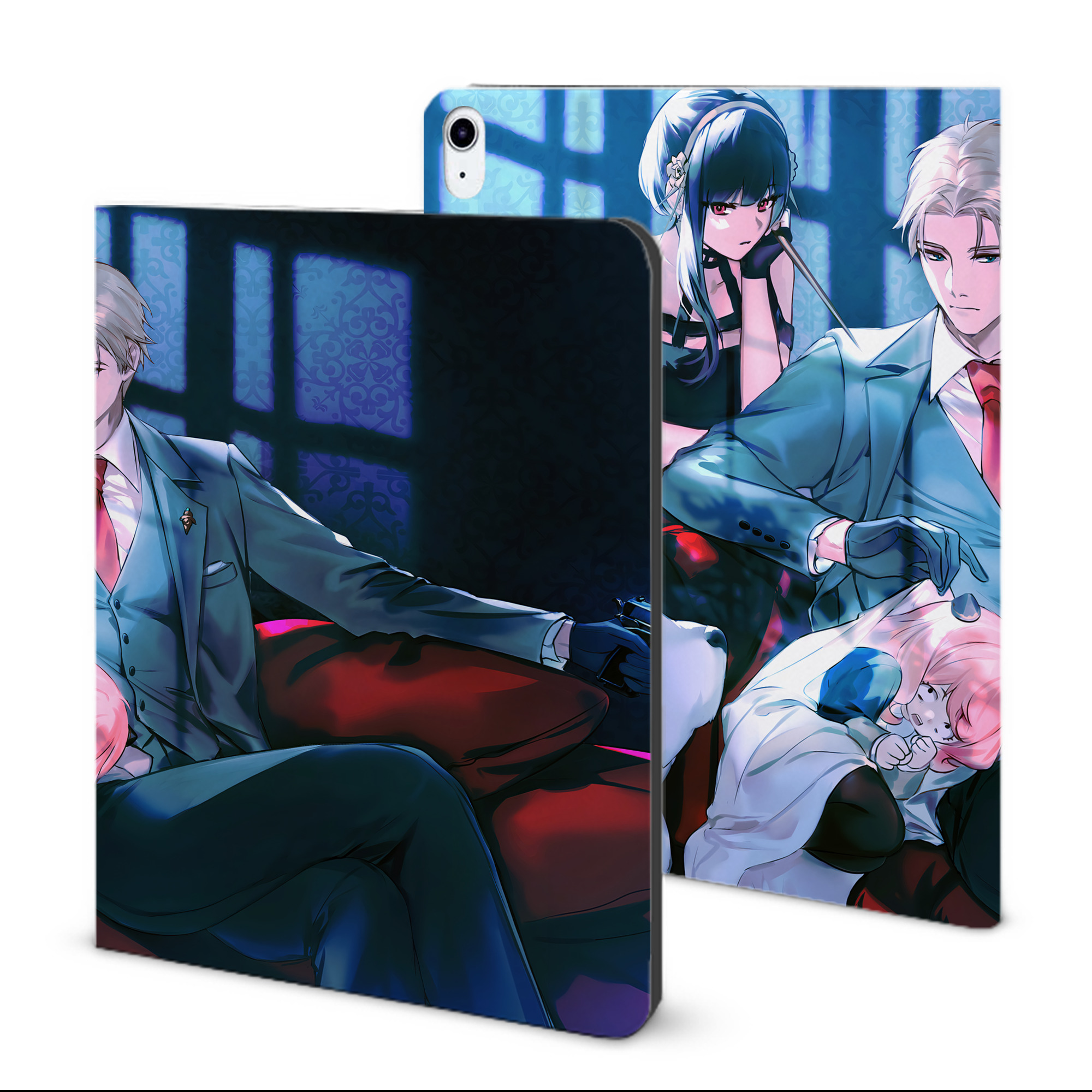 （画像用） SPY×FAMILY间谍家家酒 IPad ケース ブック型 PUレザー TPU 耐衝撃 軽量 薄型 ペン収納なし 全面保護 IPad 各モデル対応